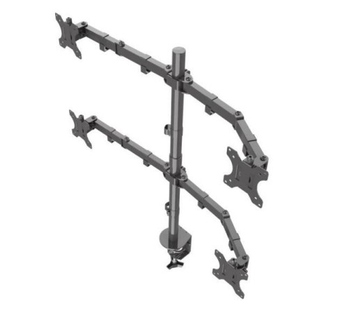 ONKRON кронштейн для четырех мониторов 13"-32" настольный, чёрный D421E ONKRON кронштейн для четырех мониторов 13"-32" настольный, чёрный D421E