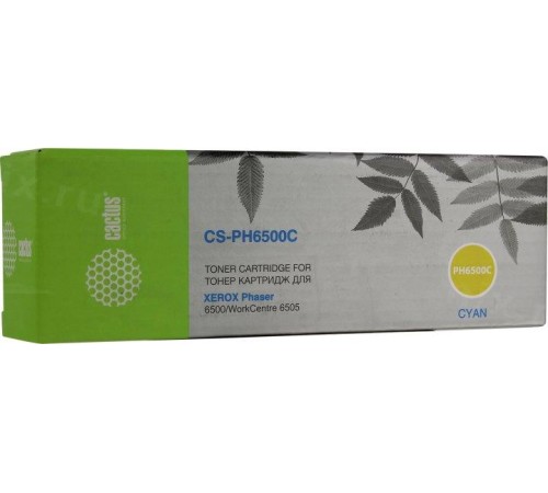 -/ Картридж лазерный Cactus CS-PH6500C 106R01601 голубой (2500стр.) для Xerox Phaser 6500/WorkCentre 65