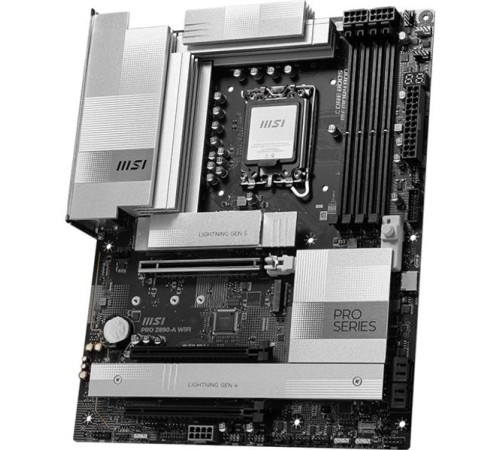Материнская плата MSI PRO Z890-A WIFI, Z890, LGA1851, 4DDR5, 3PCIEx16,4M.2,4SATA3,2USB 4,1USB3.2 Gen2X2,4USB3.2