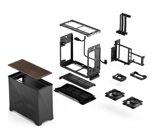 Корпус ПК без блока питания/ Case Fractal Design Era 2, Mini-Tower, 2x120mm, 2xUSB-A 3.0 + 1xUSB 3.2 Type-C, SFX PSU Support, mITX Charcoal Gray