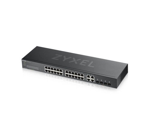Коммутатор/ ZYXEL GS1920-24v2 Hybrid Smart switch ZYXEL Nebula Flex, 24xGE, 4xCombo (SFP/RJ-45), silent (fanless), Standalone / cloud management