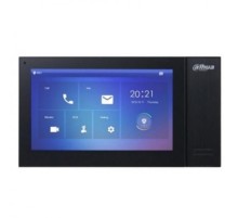 Домофония DAHUA Монитор видеодомофона IP 7 дюймовый,  черный1024x600 разрешение, ёмкостной сенсорный экран; тревожные входы / выходы 6/1; LAN; встроенная карта памяти до 8Гб; Возможность просмотра IP видеокаме