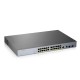 Коммутатор/ ZYXEL GS1350-26HP L2 PoE + switch for IP cameras, 24xGE PoE +, 2xCombo (SFP / RJ-45), PoE budget 375 W, power transfer distance up to 250 m, auto-reloading of PoE ports, increased overvoltage and electrostatic discharge protection