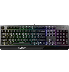 клавиатура проводная Gaming Keyboard MSI VIGOR GK30, Wired, Mechanical-like plunger switches. 6 zones RGB lighting with several lighting effects.  Anti-ghosting Capability. Water Resistant (spill-proof), Black