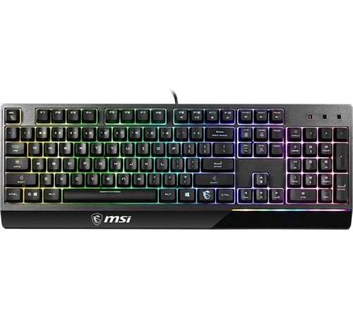 клавиатура проводная Gaming Keyboard MSI VIGOR GK30, Wired, Mechanical-like plunger switches. 6 zones RGB lighting with several lighting effects.  Anti-ghosting Capability. Water Resi (незначительное повреждение коробки)