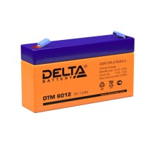 Батарея DELTA серия DTM, DTM 6012, напряжение 6В, емкость 1.2Ач (разряд 20 часов),  макс. ток разряда (5 сек.) 18А, макс. ток заряда 0.345А, свинцово-кислотная типа AGM, клеммы F1, ДxШxВ 97х24х52мм., вес 0.31кг., срок службы 6 лет./ Battery DELTA series D