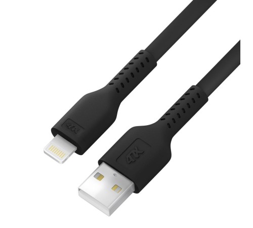 4PH Кабель 1.0m USB AM/Lightning - поддержка всех iOS, MFi, черный, 4PH-R90140