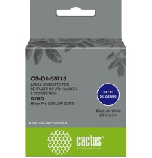-/ Картридж ленточный Cactus CS-D1-53713 53713 черный/белый для Dymo Rhino Pro 6000, LM 500TS