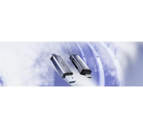 Кардридер  Netac Flash card reader WK13, USB3.0+Type-C to mSD/SD, Grey (repl. NT09WK13-30GR)