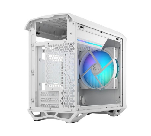 Корпус ПК без блока питания/ Case Fractal Design Torrent Nano RGB TG Clear Tint, Mini-Tower, 1x180mm RGB, 2xUSB-A 3.2 + 1xUSB 3.2 Type-C mITX, mDTX White
