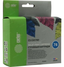 -/ Картридж струйный Cactus CS-C6578D №78 голубой/пурпурный/желтый (19мл) для HP DJ 900/1220C/PS P000/P