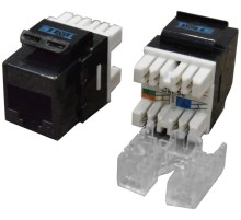  Модуль Keystone RJ45, Cat.5E, UTP, 180 градусов, черный