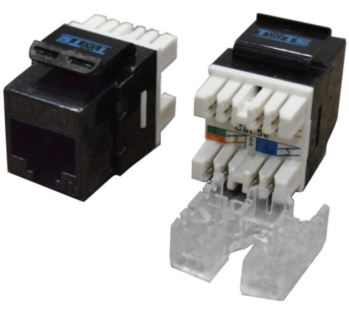 Модуль Keystone RJ45, Cat.5E, UTP, 180 градусов, черный Модуль Keystone RJ45, Cat.5E, UTP, 180 градусов, черный