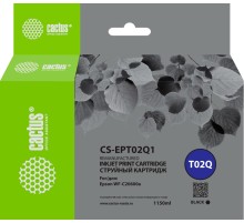 -/ Картридж струйный Cactus CS-EPT02Q1 T02Q черный пигментный (1084мл) для Epson WorkForce Enterprise W