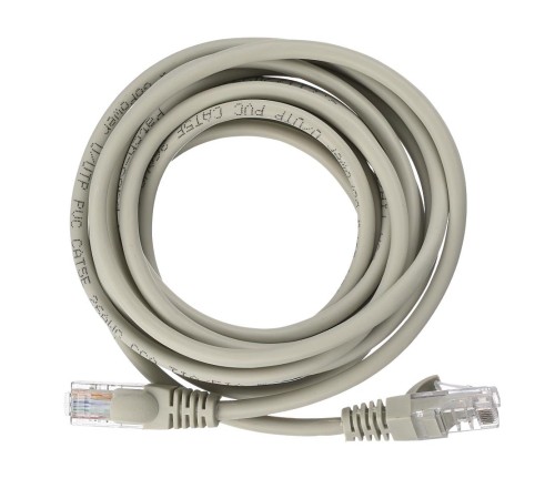 Патч-корд/ Патч-корд GoPower RJ-45 (m)-RJ-45 (m) 3.0м кат.5е ПВХ 26AWG CCA серый в пакете (1/100)