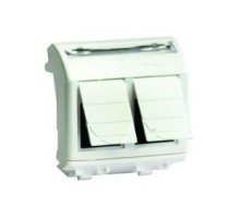 Ком.роз. двойная RJ45 кат.5e, Brava, белая, 2мод