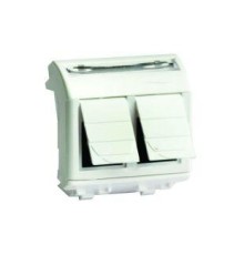 Ком.роз. двойная RJ45 кат.5e, Brava, белая, 2мод