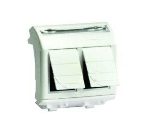 Ком.роз. двойная RJ45 кат.5e, Brava, белая, 2мод