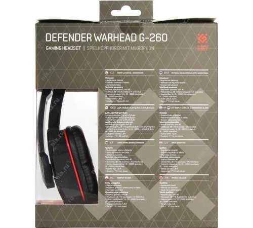 Defender Игровая гарнитура Warhead G-260 красный + черный, кабель 1,8 м