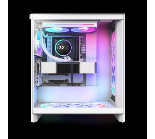 Система жидкостного охлаждения для ПК/ Water Cooling System NZXT Kraken Elite 280 RGB (250W, 280mm, LED temp., White/ Fans: 2x140mm, 98.61CFM, 34.5dBA, 2000RPM/ Pump height 65mm, 2800RPM, Rad thickness 27mm/ S: 1851, 1700, 1200, 115X, AM5, AM4)
