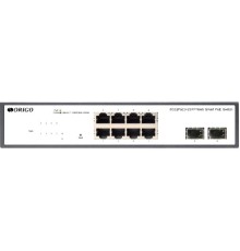 Коммутатор/ Unmanaged Switch 8x1000Base-T PoE, 2x1000Base-X SFP, PoE Budget 120W, 19" w/brackets