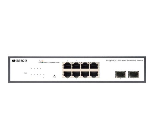Коммутатор/ Unmanaged Switch 8x1000Base-T PoE, 2x1000Base-X SFP, PoE Budget 120W, 19" w/brackets