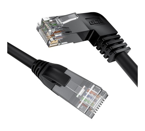 GCR Патч-корд прямой 0.5m UTP кат.5e, черный, левый угол, литой, ethernet high speed, RJ45, T568B, GCR-53149 GCR Патч-корд прямой 0.5m UTP кат.5e, черный, левый угол, литой, ethernet high speed, RJ45, T568B, GCR-53149