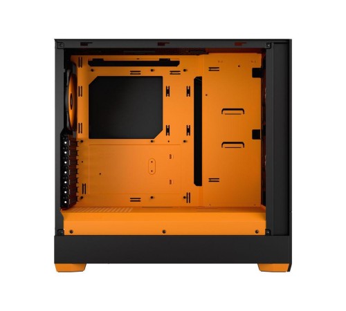 Корпус ПК без блока питания/ Case Fractal Design Pop Air RGB Orange Core TG Clear Tint, Midi-Tower, 3x120mm RGB, 2xUSB-A 3.2 ATX, mATX, mITX Black/Orange