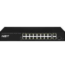 PoE коммутатор Fast Ethernet/ PoE коммутатор Fast Ethernet на 16 x RJ45 PoE + 2 x RJ45 GE + 1 SFP GE порта. Порты: 16 x FE (10/100 Base-T) с поддержкой PoE (IEEE 802.3af/at), 2 x GE Uplink (RJ45), 1 x GE SFP Uplink. Соответствует стандартам PoE IEEE 802.3