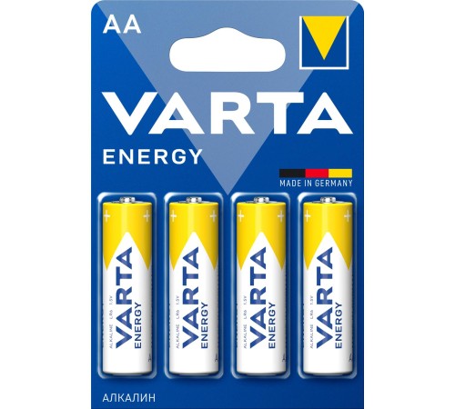 Батарейка AA/ Батарейка Varta ENERGY LR6 AA BL4 Alkaline 1.5V (4106) (4/80/400) (4 шт.) Батарейка AA/ Батарейка Varta ENERGY LR6 AA BL4 Alkaline 1.5V (4106) (4/80/400) (4 шт.)