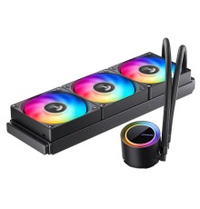 Система жидкостного охлаждения/ Water Cooling System JONSBO TG-360 Black (300W, 360mm, Black, ARGB/ Fans: 3x120mm, 66.19CFM, 35.4dBA, 1800RPM/ Pump height 72mm, 30dBA, 2400RPM, Rad thickness 27mm/ S: 1700, 1200, 115X, AM5, AM4)