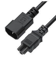 GCR Кабель питания 3.0m, С14 - С5, черный, 3*0,75mm, GCR-55923