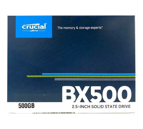 Твердотельный накопитель/ Crucial SSD BX500, 500GB, 2.5" 7mm, SATA3, 3D TLC, R/W 550/500MB/s, IOPs 95 000/61 000, TBW 120, DWPD 0.2 (12 мес.) Твердотельный накопитель/ Crucial SSD BX500, 500GB, 2.5" 7mm, SATA3, 3D TLC, R/W 550/500MB/s, IOPs 95 000/61 000, TBW 120, DWPD 0.2 (12 мес.)