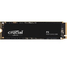 Твердотельный накопитель/ Crucial SSD P3, 500GB, M.2(22x80mm), NVMe, PCIe 3.0 x4, QLC, R/W 3500/1900MB/s, IOPs н.д./н.д., TBW 110, DWPD 0.1 (12 мес.)