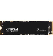 Твердотельный накопитель/ Crucial SSD P3, 500GB, M.2(22x80mm), NVMe, PCIe 3.0 x4, QLC, R/W 3500/1900MB/s, IOPs н.д./н.д., TBW 110, DWPD 0.1 (12 мес.)