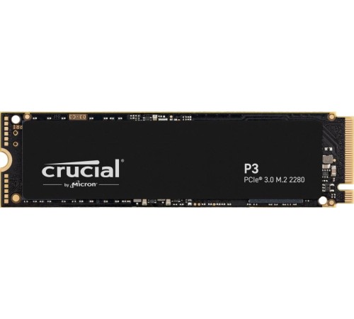 Твердотельный накопитель/ Crucial SSD P3, 500GB, M.2(22x80mm), NVMe, PCIe 3.0 x4, QLC, R/W 3500/1900MB/s, IOPs н.д./н.д., TBW 110, DWPD 0.1 (12 мес.) Твердотельный накопитель/ Crucial SSD P3, 500GB, M.2(22x80mm), NVMe, PCIe 3.0 x4, QLC, R/W 3500/1900MB/s, IOPs н.д./н.д., TBW 110, DWPD 0.1 (12 мес.)