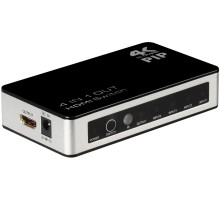 Greenconnect Переключатель 4->1 HDMI 4K/30HZ, PIP(картинка в картинке) , пульт ДУ, БП серия Greenline GL-v401P