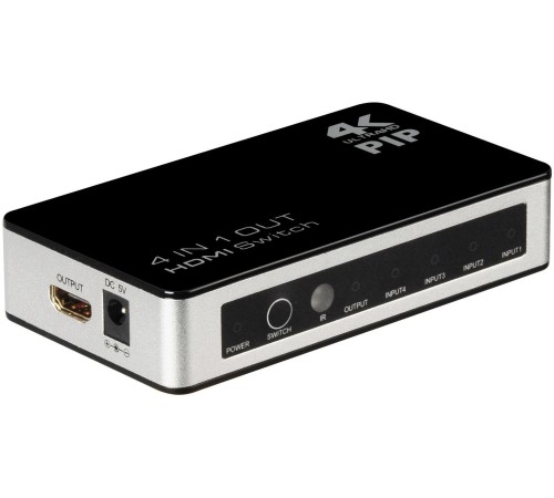 Greenconnect Переключатель 4->1 HDMI 4K/30HZ, PIP(картинка в картинке) , пульт ДУ, БП серия Greenline GL-v401P Greenconnect Переключатель 4->1 HDMI 4K/30HZ, PIP(картинка в картинке) , пульт ДУ, БП серия Greenline GL-v401P