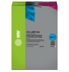 -/ Картридж струйный Cactus CS-L0R15A 981Y желтый (240мл) для HP PageWide Enterprise Color 556dn/556xh/