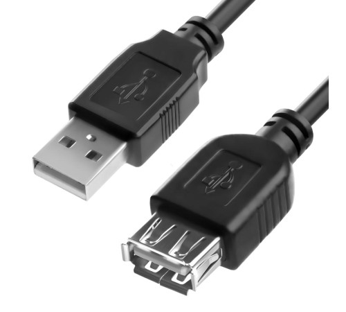 Удлинитель 1.8m USB 2.0, AM/AF, черный Удлинитель 1.8m USB 2.0, AM/AF, черный