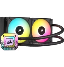 Система жидкостного охлаждения/ Water Cooling System Corsair iCUE H100i ELITE CAPELLIX XT (240mm, Black, RGB/ Fans: 2x120mm, 65.57CFM, 34.1dBA, 2100RPM/ S: 1851, 1700, 1200, 115x, 2011, 2066, AM5, AM4)