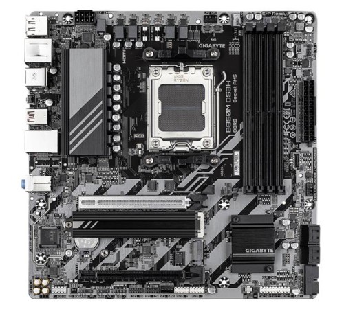 Материнская плата GIGABYTE B850M DS3H, AM5, B850, 4*DDR5, 4*SATA, 2*M.2, 3*USB 3.2, 4*USB 2.0, Type-C, 1*PCIx16, 1*PCIx1, 2*DP+HDMI, mATX