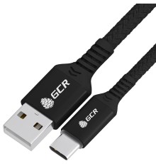 GCR QC Кабель 1.0m, TypeC, быстрая зарядка, черный нейлон, AL case черный, черный ПВХ, 28/24 AWG