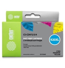-/ Картридж струйный Cactus CS-CD972/3/4 №920XL голубой/желтый/пурпурный набор (43.8мл) для HP DJ 6000/