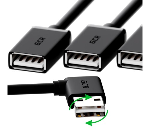 Greenconnect USB 2.0 Хаб гибкий 0.35m для 3-х устройств одновременно, двусторонний угловой AM / 3 х AF, черный, GCR-51545 Greenconnect USB 2.0 Хаб гибкий 0.35m для 3-х устройств одновременно, двусторонний угловой AM / 3 х AF, черный, GCR-51545