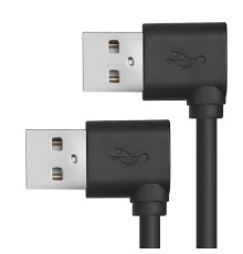 GCR Кабель 1.0m USB 2.0, AM угловой/AM угловой, 28/24 AWG,  GCR-AUM5AM-BB2S-1.0m