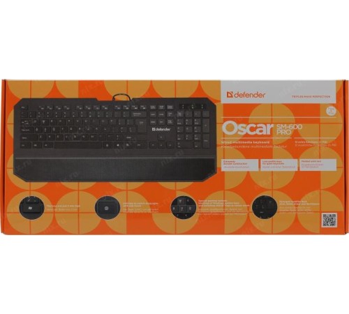 Defender Проводная клавиатура Oscar SM-600 Pro RU,черный,полноразмерная USB