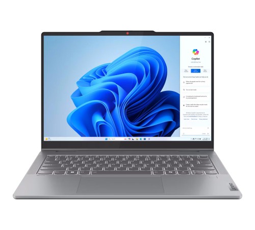Ноутбук/ Lenovo IdeaPad 5 2-in-1 14AHP9 14"(1920x1200 OLED)/Touch/AMD Ryzen 7 8845HS(3.8Ghz)/16384Mb/512SSDGb/noDVD/Int:AMD Radeon 780M/Cam/BT/WiFi/57WHr/war 1y/1.5kg/luna grey/noOS + 65W, Pen, RU kbd
