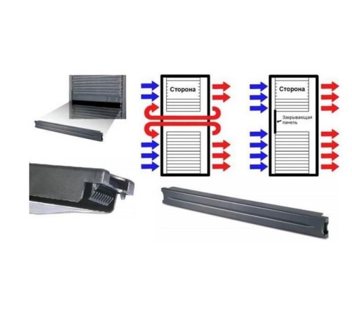 Заглушка Systeme Electric Пластиковая заглушка, серия Excelente, 1U , 19", монтаж без инструментов, черная (10 шт.)