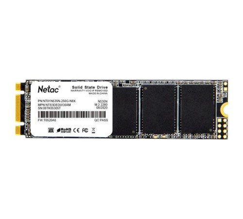 SSD накопитель Netac SSD N535N 256GB M.2 2280 SATAIII 3D NAND, R/W up to 540/490MB/s, TBW 140TB, 3y wty SSD накопитель Netac SSD N535N 256GB M.2 2280 SATAIII 3D NAND, R/W up to 540/490MB/s, TBW 140TB, 3y wty